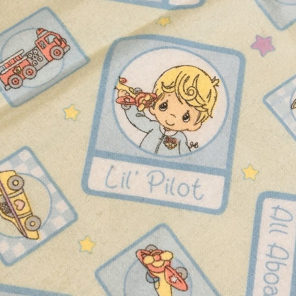 Precious Moments Other - Precious Moments Handmade Baby Blanket 43x28 Lil Pilot Racer Hero Crib Quilt